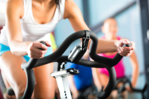 Training auf dem Fitnessrad